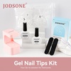 image:imageJODSONE Gel Nail Kit Square Nail Tips 480PCS Mini Rechargeable Nail Lamp Pre Shaped Clear Full Cover Fake Nails Tips with Nail Glue amp Top Coat U V LED Curing Lamp DIY Manicure Gifts for WomenLamp Clear Nail TipsLong Almond1