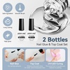 image:imageJODSONE Gel Nail Kit Square Nail Tips 480PCS Mini Rechargeable Nail Lamp Pre Shaped Clear Full Cover Fake Nails Tips with Nail Glue amp Top Coat U V LED Curing Lamp DIY Manicure Gifts for WomenLamp Clear Nail TipsShort Water drop1