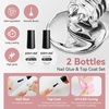 image:imageJODSONE Gel Nail Kit Square Nail Tips 480PCS Mini Rechargeable Nail Lamp Pre Shaped Clear Full Cover Fake Nails Tips with Nail Glue amp Top Coat U V LED Curing Lamp DIY Manicure Gifts for WomenLamp Clear Nail TipsLong Almond1