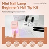 image:imageJODSONE Gel Nail Kit Square Nail Tips 480PCS Mini Rechargeable Nail Lamp Pre Shaped Clear Full Cover Fake Nails Tips with Nail Glue amp Top Coat U V LED Curing Lamp DIY Manicure Gifts for WomenLamp Clear Nail TipsSquare1