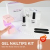 image:imageJODSONE Gel Nail Kit Square Nail Tips 480PCS Mini Rechargeable Nail Lamp Pre Shaped Clear Full Cover Fake Nails Tips with Nail Glue amp Top Coat U V LED Curing Lamp DIY Manicure Gifts for WomenLamp Clear Nail TipsSquare1