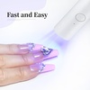 image:imageJODSONE Handheld Small U V Nail Lamp with Magnet and LCD Display Rechargeable Portable Mini Nail Lamp for Home DIY Manicure PinkLight White