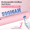image:imageJODSONE Handheld U V Light for Gel Nails Portable Mini Nail Dryer Cordless Rechargeable USB Nail Dryer for Fast Curing for Home DIY Manicure Nail Art WhitePink