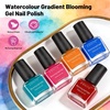 image:imageJODSONE Marble Nail Polish Blooming Marble Ink Gel for Nails 12 Colors Blue Purple Pink Ink Magic Watercolor Blooming Marble Effects Gel Nail Polish at Home DIY Nail Art Flower Design