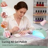 image:imageJODSONE Pink U V Nail Lamp for Gel Nail Polish Manicure Light with 4 Timers amp Automatic Sensor Nail Dryer Curing LED LightM5mlight Green