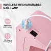image:imageJODSONE U V Nail Lamp Rechargeable Portable with 3 Timers and LCD Display Screen for Cordless Nail Dryer Gel PinkH10pink