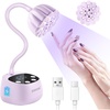 image:imageJODSONE Fast Curing U V Nail Lamp  Portable and Flexible Gooseneck Lamp with 360 Adjustable Design Rechargeable LED Dryer for Gel Polish Auto Sensor amp 4 Timers Home DIY Manicure Light Mint GreenPurple