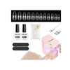 image:imageJODSONE Gel Nail Kit Square Nail Tips 480PCS Mini Rechargeable Nail Lamp Pre Shaped Clear Full Cover Fake Nails Tips with Nail Glue amp Top Coat U V LED Curing Lamp DIY Manicure Gifts for WomenLamp Clear Nail TipsShort Water drop1