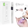 image:imageJODSONE Handheld Small U V Nail Lamp with Magnet and LCD Display Rechargeable Portable Mini Nail Lamp for Home DIY Manicure PinkWhite