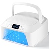 image:imageJODSONE U V LED Nail Lamp with Hand Pillow Large Space for Salon Portable Handle Front and Rear Dual Display Professional Nail Lamp Fast Drying Gel Nail Polish