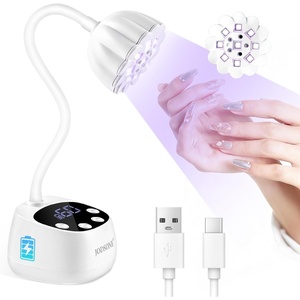 image:imageJODSONE Fast Curing U V Nail Lamp  Portable and Flexible Gooseneck Lamp with 360 Adjustable Design Rechargeable LED Dryer for Gel Polish Auto Sensor amp 4 Timers Home DIY Manicure Light Mint GreenWhite