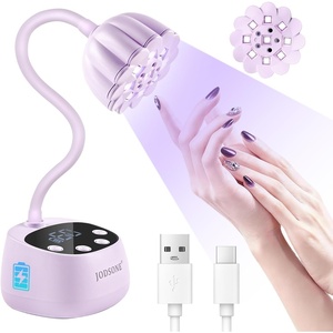 image:imageJODSONE Fast Curing U V Nail Lamp  Portable and Flexible Gooseneck Lamp with 360 Adjustable Design Rechargeable LED Dryer for Gel Polish Auto Sensor amp 4 Timers Home DIY Manicure Light Mint GreenPurple