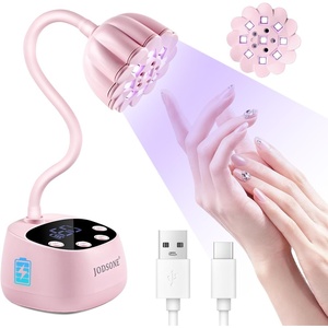 image:imageJODSONE Fast Curing U V Nail Lamp  Portable and Flexible Gooseneck Lamp with 360 Adjustable Design Rechargeable LED Dryer for Gel Polish Auto Sensor amp 4 Timers Home DIY Manicure Light Mint GreenPink