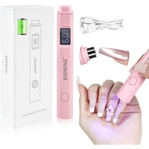 image:imageJODSONE Handheld Small U V Nail Lamp with Magnet and LCD Display Rechargeable Portable Mini Nail Lamp for Home DIY Manicure PinkPink