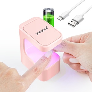 image:imageJODSONE U V Mini Nail Lamp Rechargeable with Timer Cordless Portable LED Light for Fast Curing Gel PolishPink