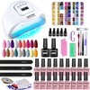 image:imageJODSONE Gel Nail Polish Kit with UV Light 18 Colors Gel Nail Polish Set with 150W UV Led Nail Lamp Base Coat Top Coat DIY Home Manicure Tools Nail art Glitters Rhinestones Gift for Women A018