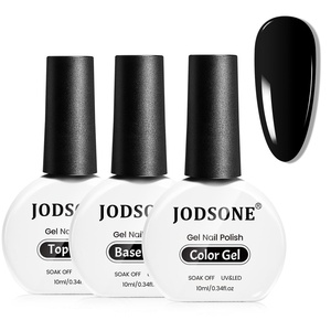 image:imageJODSONE 10ml Gel Nail Polish Black Gel Polish with 10ml Base Coat Top Coat