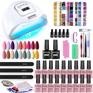 image:imageJODSONE Gel Nail Polish Kit with UV Light 18 Colors Gel Nail Polish Set with 150W UV Led Nail Lamp Base Coat Top Coat DIY Home Manicure Tools Nail art Glitters Rhinestones Gift for Women A018