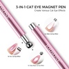 image:imageJODSONE 3in1 Cat Eye Magnet Nail Art ToolPurple Cylindrical amp Round Ball Nail Magnet Pens MultiEffect Magnets for Cat Eye Gel Polish DIY at Home SalonCT2