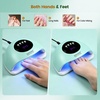 image:imageJODSONE U V LED Nail Lamp Blue Gel Polish Nail Dryer with Smart Auto Sensor 4 Timing Modes Fast Curing Suitable for Home and SalonM010