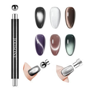 image:imageJODSONE 3in1 Cat Eye Magnet Nail Art ToolPurple Cylindrical amp Round Ball Nail Magnet Pens MultiEffect Magnets for Cat Eye Gel Polish DIY at Home SalonBlack