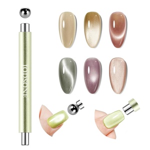 image:imageJODSONE 3in1 Cat Eye Magnet Nail Art ToolPurple Cylindrical amp Round Ball Nail Magnet Pens MultiEffect Magnets for Cat Eye Gel Polish DIY at Home SalonGreen