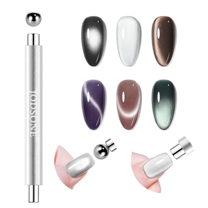 image:imageJODSONE 3in1 Cat Eye Magnet Nail Art ToolSilver Cylindrical amp Round Ball Nail Magnet Pens MultiEffect Magnets for Cat Eye Gel Polish DIY at Home Salon
