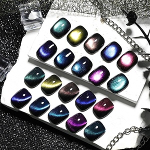 image:imageJODSONE Cat Eye Gel Nail Polish 10 Colors Blue Green Red with Base Coat Top Coat Magnet Stick Glazed Amber Cat Eye Gel for Home DIY10ColorCE16