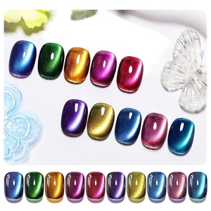 image:imageJODSONE Cat Eye Gel Nail Polish 10 Colors Blue Green Red with Base Coat Top Coat Magnet Stick Glazed Amber Cat Eye Gel for Home DIY10ColorCE8