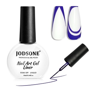 image:imageJODSONE Dark Blue Swirl Nail Art Liner Gel Polish10ml Classic Color 3D Nail Art Pens Effect Nail Print Design with Thin Brush for French Tips Manicure Painting DIY at Home  LB10