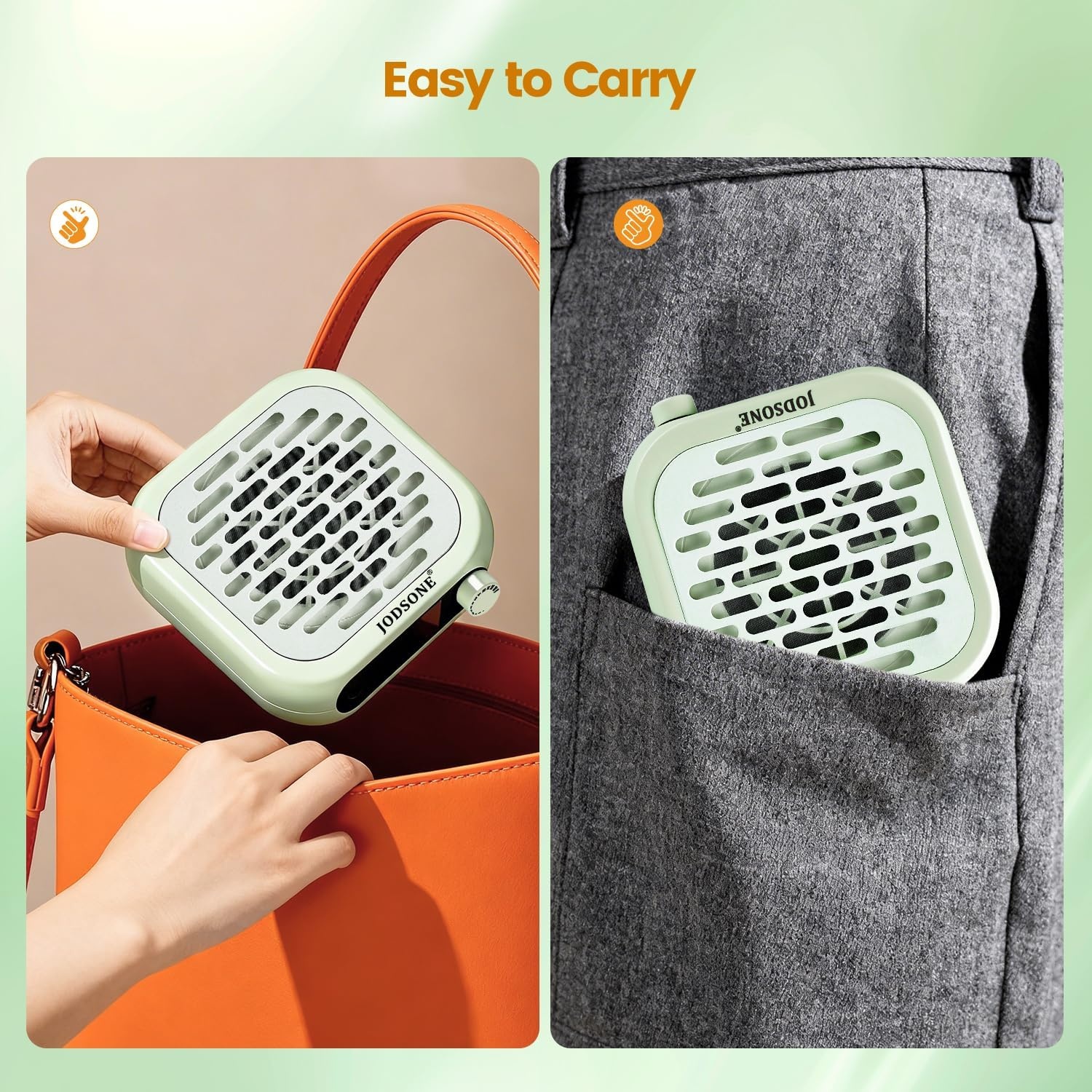 image:imageJODSONE 6000RPM Mini Nail Dust Collector PocketSized Powerful Suction Portable Nail Salon with 30 Filters Green