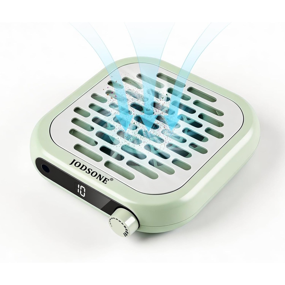 image:imageJODSONE 6000RPM Mini Nail Dust Collector PocketSized Powerful Suction Portable Nail Salon with 30 Filters Green