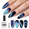 image:imageJODSONE 165 mL 9D Chameleon Cat Eye Gel Polish with Magnet Blue Purple  UVLED Cure Black Gel Polish Recommended for Stronger Contrast Multiple Customizable CatEye Effects SoakOff FormulaCAT08