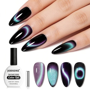 image:imageJODSONE 165 mL 9D Chameleon Cat Eye Gel Polish with Magnet Blue Purple  UVLED Cure Black Gel Polish Recommended for Stronger Contrast Multiple Customizable CatEye Effects SoakOff FormulaCAT07