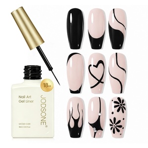 image:imageJODSONE White Nail Art Gel Liner 18ml UV Gel Polish Thin Brush  Classic White Color Nail Art Polish French Tip Tool UVLED Cure Required BuiltIn Thin Brush for DIY Manicure At HomeLMK01