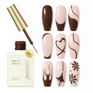 image:imageJODSONE White Nail Art Gel Liner 18ml UV Gel Polish Thin Brush  Classic White Color Nail Art Polish French Tip Tool UVLED Cure Required BuiltIn Thin Brush for DIY Manicure At HomeLMK11