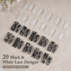 image:imageJODSONE 20 Rolls Lace Nail Foils Black and White Lace Nail Art Transfer Sheets Must Be Used with Nail Foil Glue Transfer Foils for Manicure Salon amp Home Use Not SelfAdhesive Stickers
