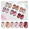 image:imageJODSONE Cat Eye Gel Nail Polish Set Red Brown Collection 6 Colors for Holographic Glitter Cat Eye with Magnet Gift for Girls at Home Salon Design