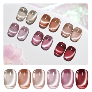 image:imageJODSONE Cat Eye Gel Nail Polish Set Red Brown Collection 6 Colors for Holographic Glitter Cat Eye with Magnet Gift for Girls at Home Salon Design