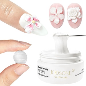image:imageJODSONE White 3D Gel Nail Art Sculpting Gel NonSticky Molding Gels for Nails Solid U V LED Soak Off Gels Polish for Carving Molding and BuildingPearl White1