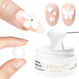 image:imageJODSONE White 3D Gel Nail Art Sculpting Gel NonSticky Molding Gels for Nails Solid U V LED Soak Off Gels Polish for Carving Molding and BuildingWhite1
