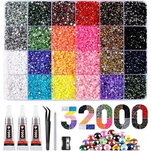 image:imageJODSONE 32000Pcs Resin Jelly Rhinestones for Bedazzling Kit Multicolor 3mm Flatback Gems for Diamond Art Bedazzler Kit with 3Pcs 10ml B7000 Jewelry Glue for Nail Art Diamond Art Phone Case DIY