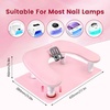 image:imageJODSONE UShaped White Manicure Arm Rest for Nails Tech with Rotating 360BuiltIn Phone Holder and Adjustable Nail Arm Rest Detachable Manicure Hand Rest for Salon Design Includes White Nail MatPinkWith Mat