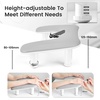 image:imageJODSONE UShaped White Manicure Arm Rest for Nails Tech with Rotating 360BuiltIn Phone Holder and Adjustable Nail Arm Rest Detachable Manicure Hand Rest for Salon Design Includes White Nail MatGrayWithout Mat