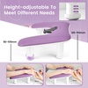 image:imageJODSONE UShaped White Manicure Arm Rest for Nails Tech with Rotating 360BuiltIn Phone Holder and Adjustable Nail Arm Rest Detachable Manicure Hand Rest for Salon Design Includes White Nail MatPurpleWithout Mat