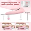 image:imageJODSONE UShaped White Manicure Arm Rest for Nails Tech with Rotating 360BuiltIn Phone Holder and Adjustable Nail Arm Rest Detachable Manicure Hand Rest for Salon Design Includes White Nail MatPinkWith Mat