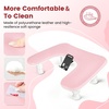 image:imageJODSONE UShaped White Manicure Arm Rest for Nails Tech with Rotating 360BuiltIn Phone Holder and Adjustable Nail Arm Rest Detachable Manicure Hand Rest for Salon Design Includes White Nail MatPinkWithout Mat