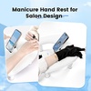 image:imageJODSONE UShaped White Manicure Arm Rest for Nails Tech with Rotating 360BuiltIn Phone Holder and Adjustable Nail Arm Rest Detachable Manicure Hand Rest for Salon Design Includes White Nail MatWhiteWith Black Gloves