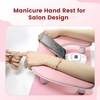 image:imageJODSONE UShaped White Manicure Arm Rest for Nails Tech with Rotating 360BuiltIn Phone Holder and Adjustable Nail Arm Rest Detachable Manicure Hand Rest for Salon Design Includes White Nail MatPinkWith Mat