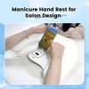 image:imageJODSONE UShaped White Manicure Arm Rest for Nails Tech with Rotating 360BuiltIn Phone Holder and Adjustable Nail Arm Rest Detachable Manicure Hand Rest for Salon Design Includes White Nail MatWhiteWith Mat